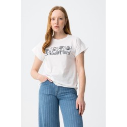 Camiseta blanca mujer estampada Summer Vibes Tiffosi