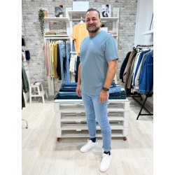 Camiseta lino hombre azul Tiffosi