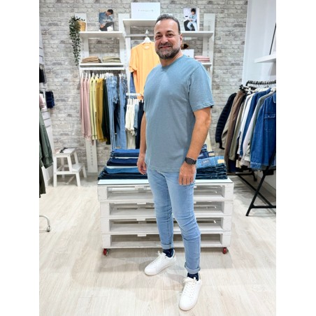 Camiseta lino hombre azul Tiffosi