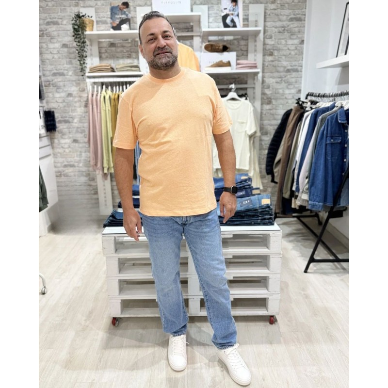 Camiseta lino hombre naranja Tiffosi