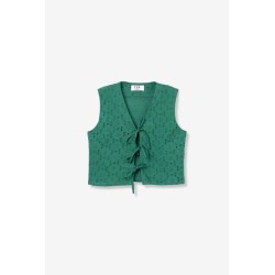 Top verde calado mujer con lazos | TYW