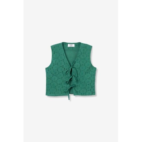 Top verde calado mujer con lazos | TYW
