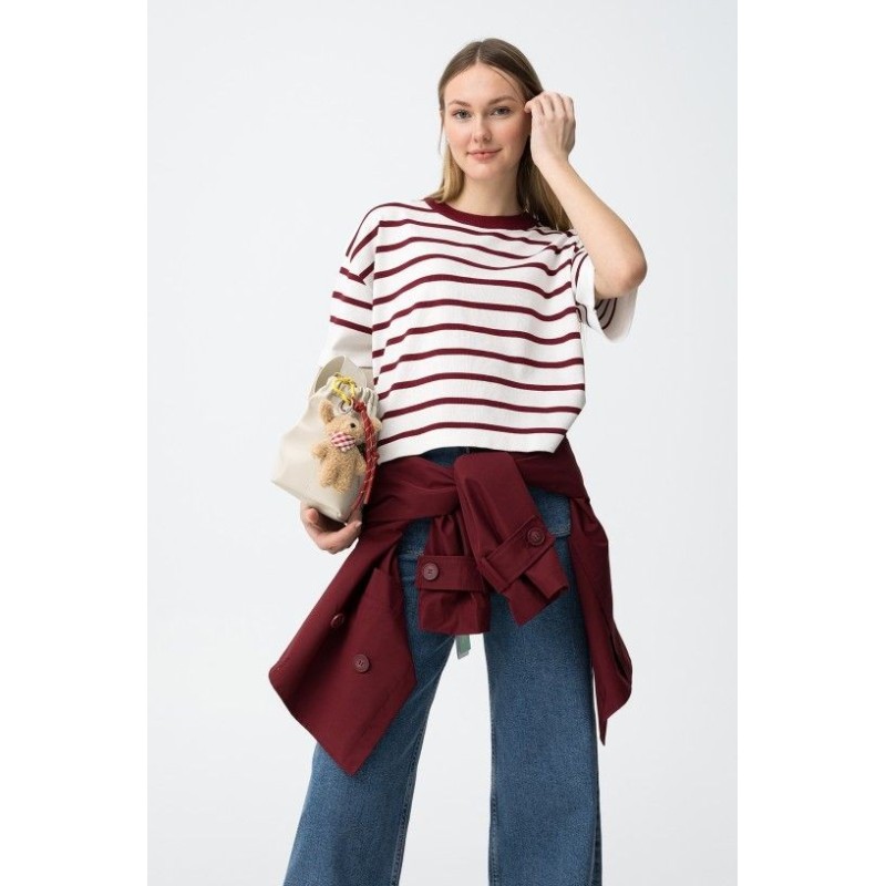 Camiseta marinera roja y blanca mujer | Tiffosi