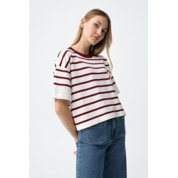 Camiseta marinera roja y blanca mujer | Tiffosi