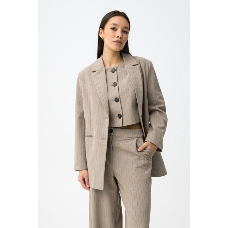 Blazer beige mujer raya diplomática | Tiffosi