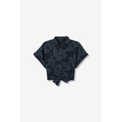 Camisa corta estampada mujer con nudo | Tiffosi