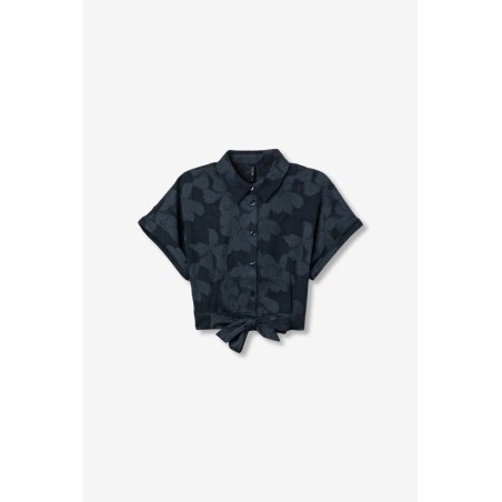 Camisa corta estampada mujer con nudo | Tiffosi
