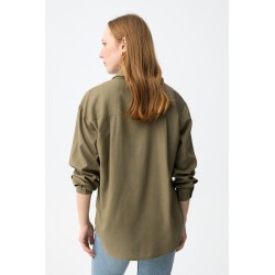 Camisa de lino verde mujer | Tiffosi