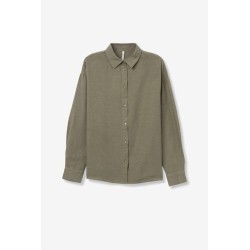 Camisa de lino verde mujer | Tiffosi