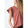 Camiseta mujer escote pico manga calada | Tiffosi
