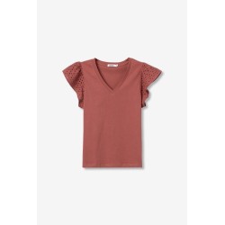 Camiseta mujer escote pico manga calada | Tiffosi