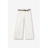 Pantalón blanco ancho mujer con cinturón | Tiffosi