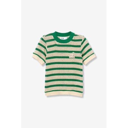 Camiseta de punto rayas verde teen Tiffosi