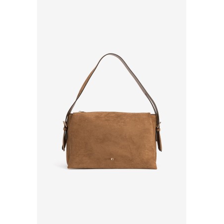 Bolso bandolera marrón efecto ante mujer | Vilanova