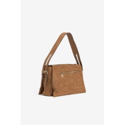 Bolso bandolera marrón efecto ante mujer | Vilanova