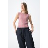 Top de punto sin mangas mujer Tiffosi rosa y marrón