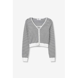 Chaqueta de punto a rayas blancas y negras Tiffosi teen