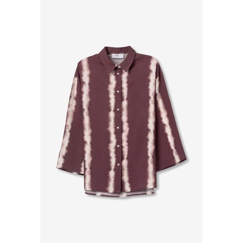 Camisa estampada tie dye marrón y beige Tiffosi teen