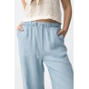 Pantalón fluido azul claro mujer | Pantalón cómodo verano