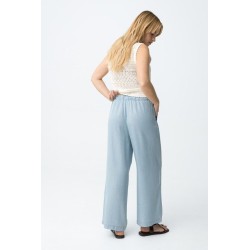 Pantalón fluido azul claro mujer | Pantalón cómodo verano