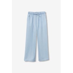 Pantalón fluido azul claro mujer | Pantalón cómodo verano