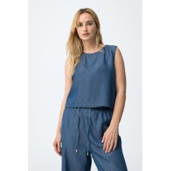 Top denim mujer Tiffosi | Blusa vaquera sin mangas