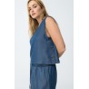 Top denim mujer Tiffosi | Blusa vaquera sin mangas