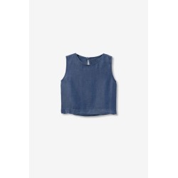 Top denim mujer Tiffosi | Blusa vaquera sin mangas