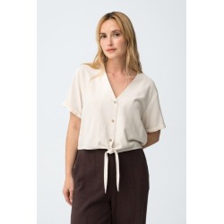 Blusa Tiffosi mujer anudada | Top verano con botones