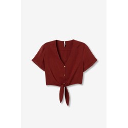 Blusa Tiffosi mujer anudada | Top verano con botones