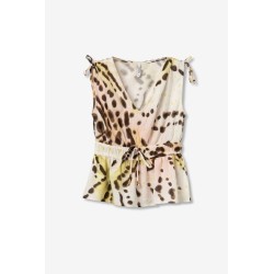 Top estampado mujer | Blusa verano escote pico