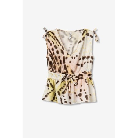 Top estampado mujer | Blusa verano escote pico