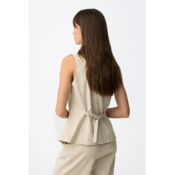 Chaleco beige mujer | Chaleco elegante verano