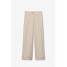 Pantalón lino mujer beige | Pantalón fluido verano