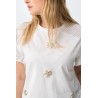 Camiseta blanca mujer con detalles | Camiseta floral verano
