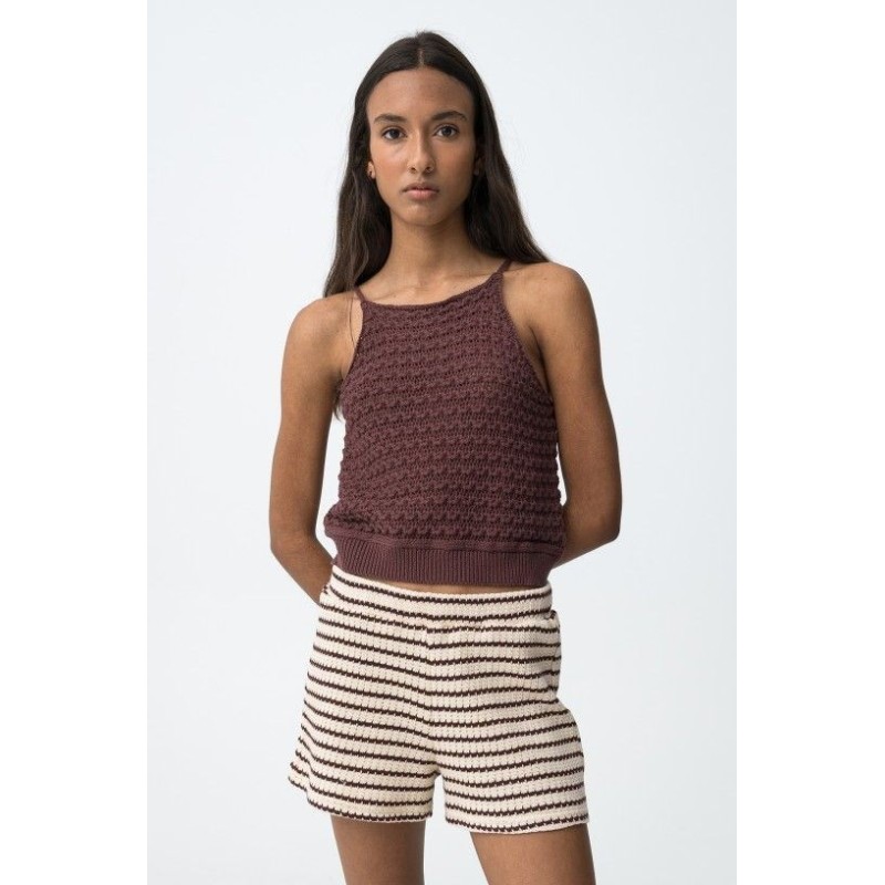 top crochet mujer burdeos tirantes corto verano