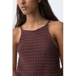 Top crochet mujer burdeos | Top verano tirantes