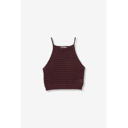 Top crochet mujer burdeos | Top verano tirantes