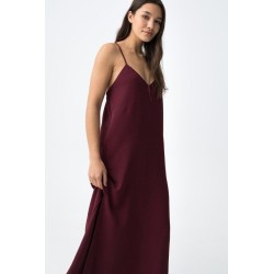 Vestido largo mujer tirantes cruzados negro y burdeos | Tiffosi