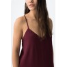 Vestido largo mujer tirantes cruzados negro y burdeos | Tiffosi