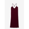 Vestido largo mujer tirantes cruzados negro y burdeos | Tiffosi