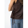 Top marrón mujer con lazadas laterales | Top verano Tiffosi