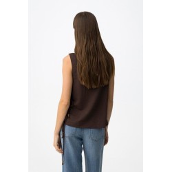 Top marrón mujer con lazadas laterales | Top verano Tiffosi