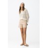Short vaquero beige mujer Tiffosi pantalón corto verano