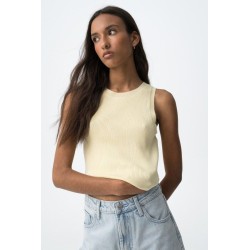 Top mujer punto sin mangas amarillo | Básico verano Tiffosi