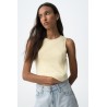 Top mujer punto sin mangas amarillo | Básico verano Tiffosi