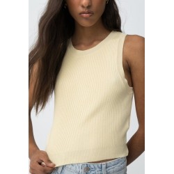 Top mujer punto sin mangas amarillo | Básico verano Tiffosi
