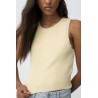 Top mujer punto sin mangas amarillo | Básico verano Tiffosi