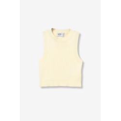 Top mujer punto sin mangas amarillo | Básico verano Tiffosi