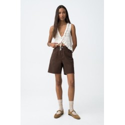 Short vaquero marrón mujer Tiffosi pantalón corto denim verano